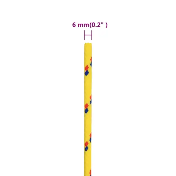 Punutud polüpropüleenist paadiköis, kollane, 6 mm, 50 m – 6