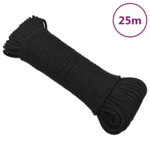 Polüpropüleenist paadiköis, must, 5 mm, 25 m, tõmbetugevus 150 kg