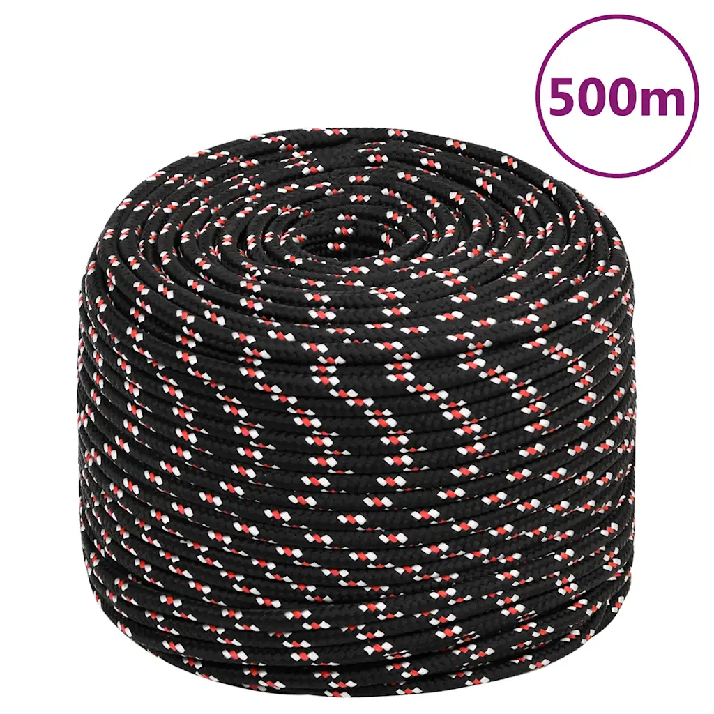 Polüpropüleenist paadiköis, must, 10 mm, 500 m rull