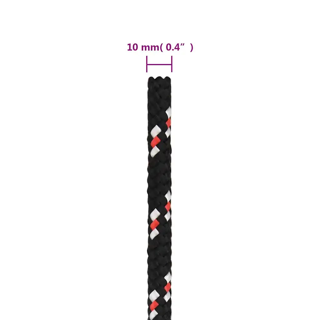 Polüpropüleenist paadiköis, must, 10 mm, 500 m rull