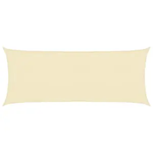 Ristkülikukujuline päikesepuri HDPE-st, kreemjasvalge, 5 x 2 m, 160 g/m²