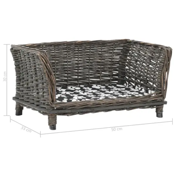 Lemmikloomapesa eemaldatava pehmendusega, naturaalne paju, hall, 50 x 33 x 30 cm – 6