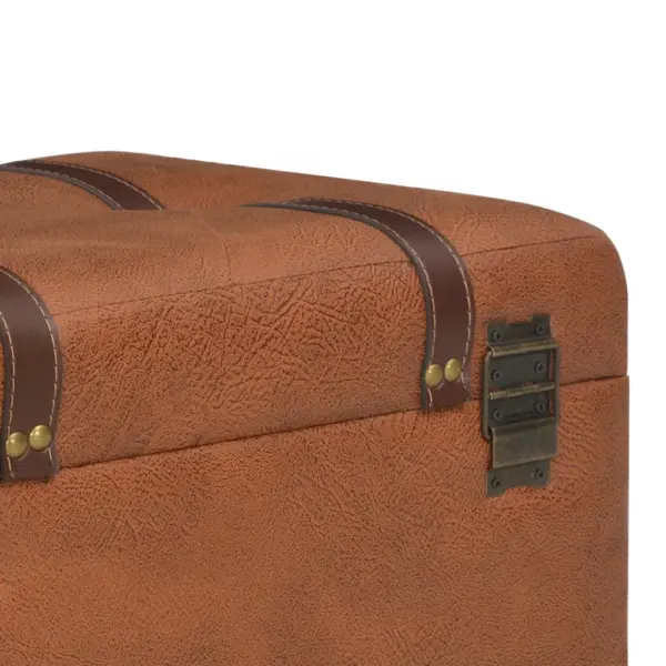 Panipaigaga jalapink, punakaspruun kunstnahk, puidust jalad, 40 x 33 x 33 cm – 8