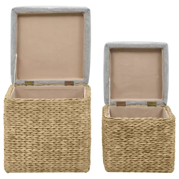 Panipaigaga otomanikomplekt hallide patjadega, mererohi, 2 tk, suurim 43 x 43 x 44 cm – 5