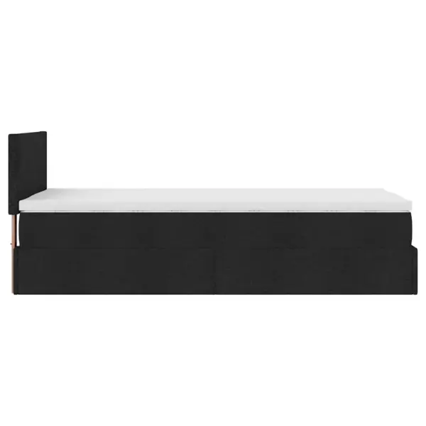 Panipaigaga ottomani voodi madratsi, kattemadratsi ja LED-valgustusega, must kangas, 100 x 200 cm – 11