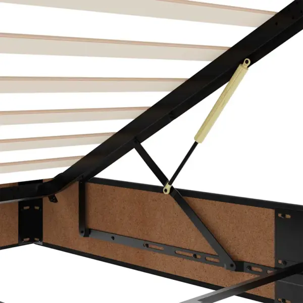 Panipaigaga ottomani voodiraami komplekt madratsite ja kattemadratsitega, must samet, 200 x 200 cm – 13