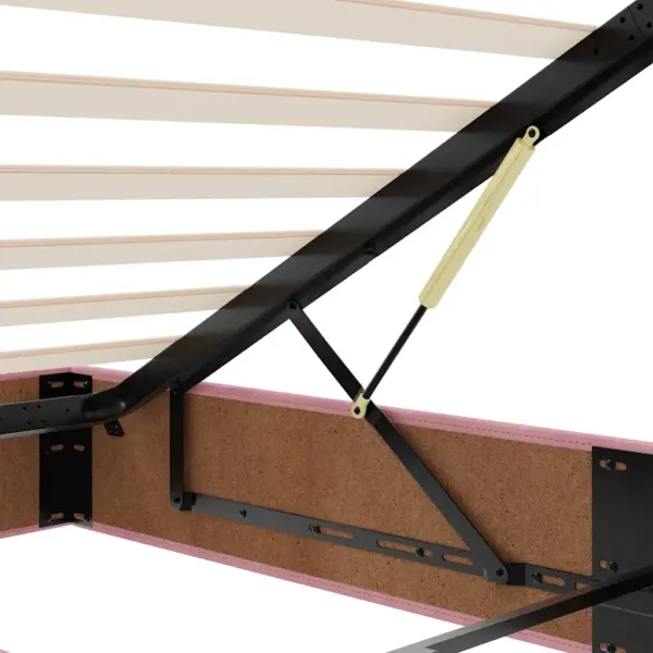 Panipaigaga ottomani kaheinimesevoodi taskuvedrudega madratsite ja kattemadratsitega, roosa samet, 180 x 200 cm – 13