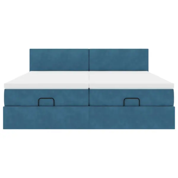Panipaigaga tõstetav sametvoodi madratsite ja kattemadratsitega, tumesinine, 180 x 200 cm – 7