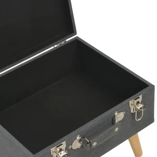 3-osaline panipaigaga tumbakomplekt, tumehall polüsterkangas, puidust jalad – 7