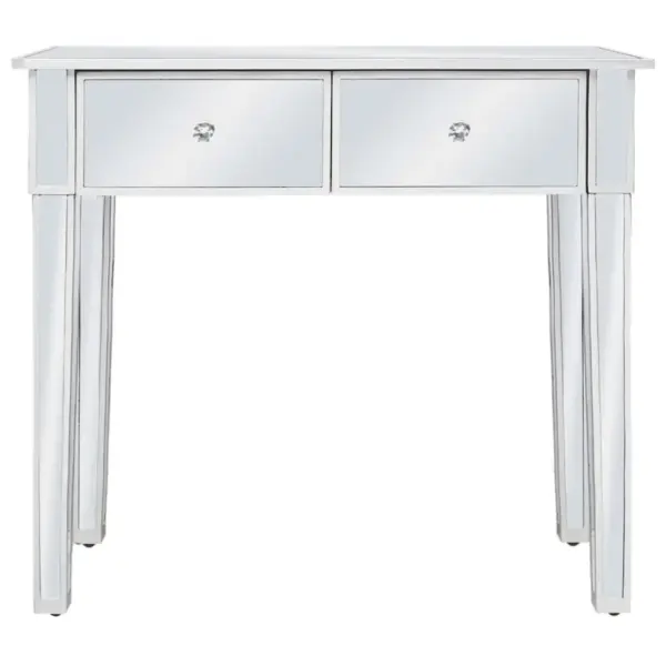 Peegelpinnaga tualettlaud tooliga, hõbedane, peegelklaas ja MDF, kunstnahkistmega – 13