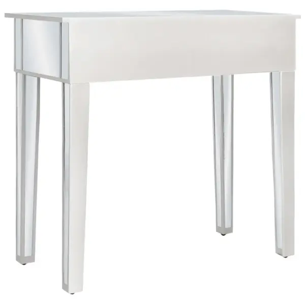 Peegelpinnaga tualettlaud tooliga, hõbedane, peegelklaas ja MDF, kunstnahkistmega – 4