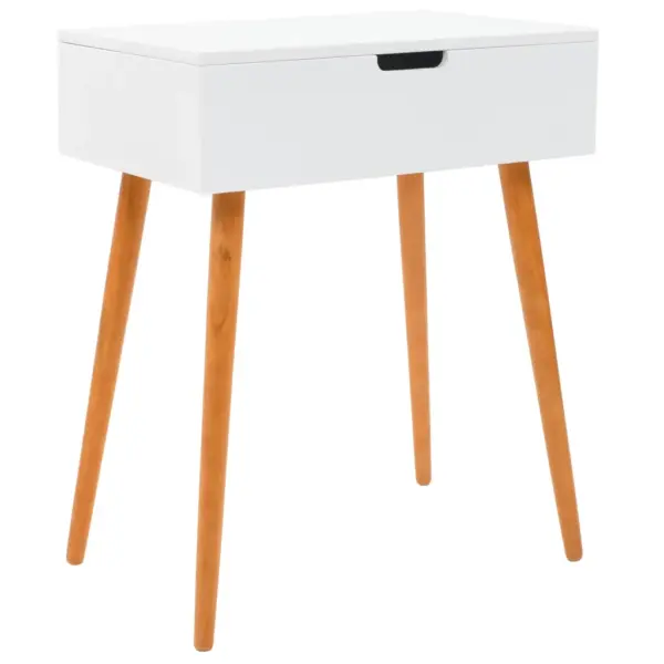 Peegliga tualettlaud tõstetava pealisega, valge/pruun, MDF ja männipuit, 60 x 40 x 75 cm – 2