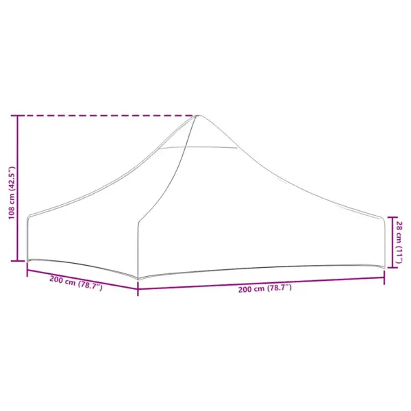 Peotelgi katus 2 x 2 m, beež, PVC-kattega 600D oxford-kangas, 270 g/m² – 5