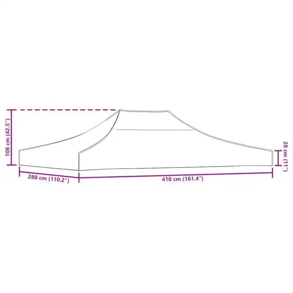 Peotelgi katus 4 x 3 m, kreemjasvalge, 270 g/m², PVC-kattega 600D oxford-kangas – 7