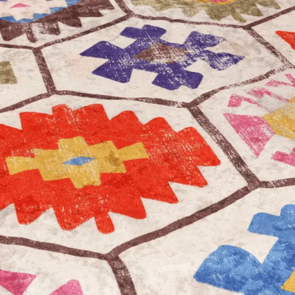 Pestav mitmevärviline sametvaip libisemisvastase põhjaga, 120 x 180 cm – 7