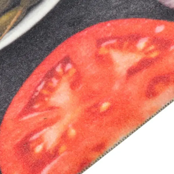 Pestav köögivaip veini ja õhtusöögi mustriga, sametist, latekspõhjaga, 60 x 300 cm – 3