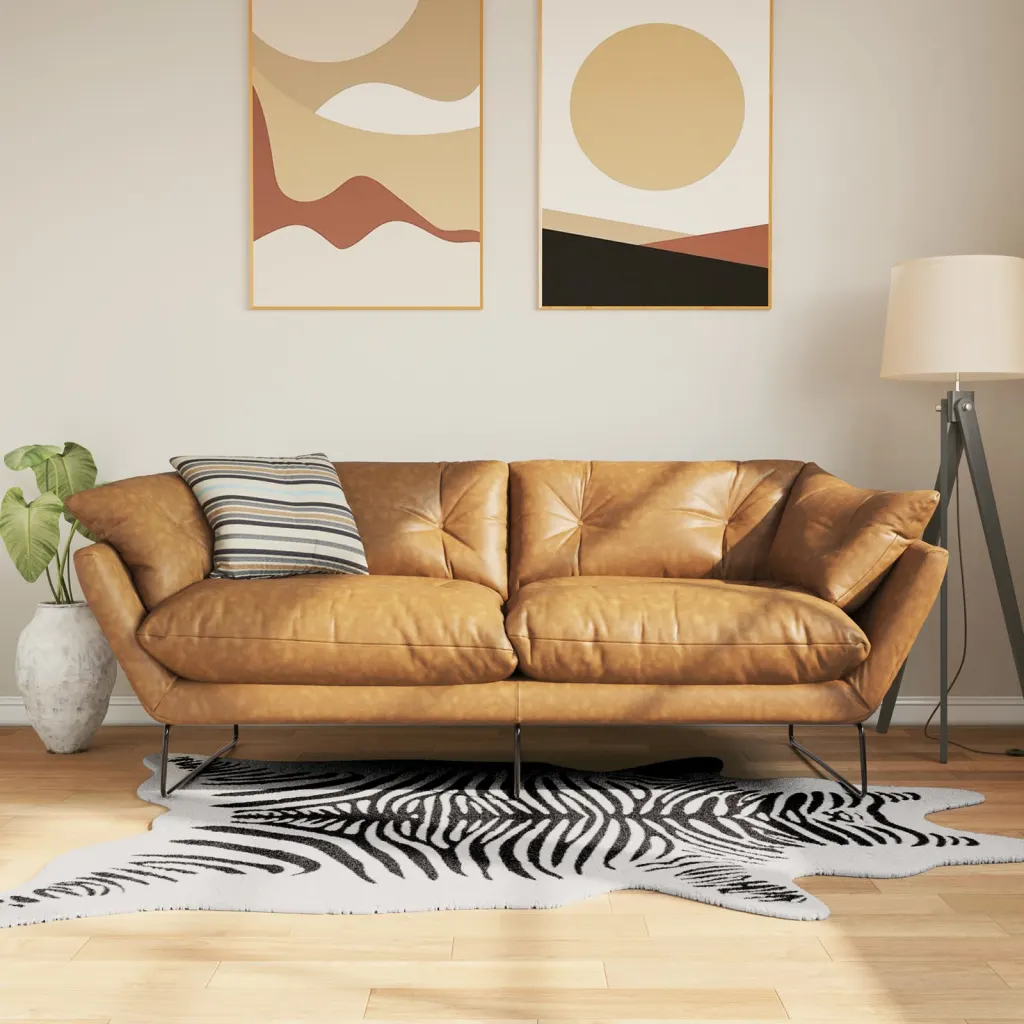 Pestav sebramustriga vaip, must ja valge, 120 x 170 cm