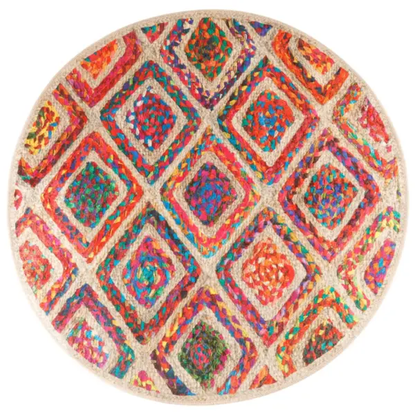 Ümmargune pestav vaip libisemiskindla põhjaga, mitmevärviline, Ø 120 cm – 2