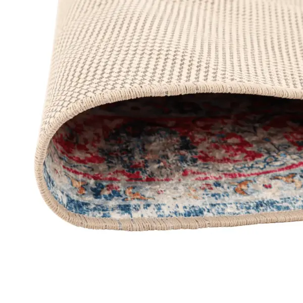 Pestav ümmargune vaip libisemiskindla PVC-alusega, mitmevärviline, Ø 120 cm – 3