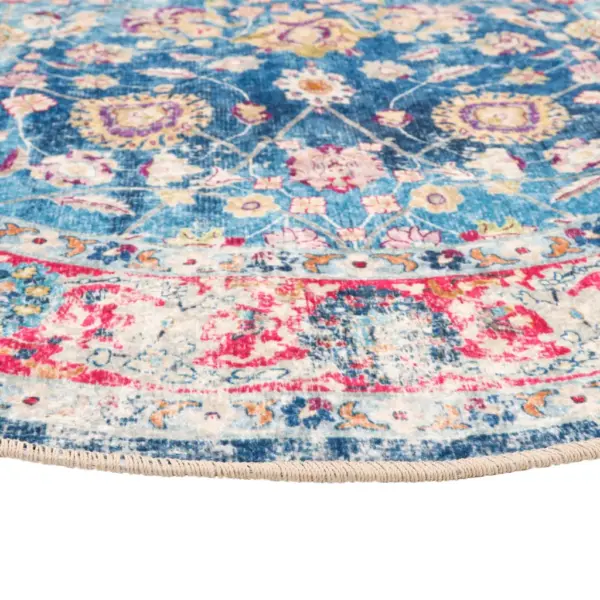 Pestav ümmargune vaip libisemiskindla PVC-alusega, mitmevärviline, Ø 120 cm – 4