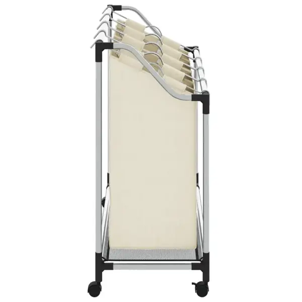 Pesusorteerija 4 kotiga ratastel, kreemjasvalge, terasraam – 6