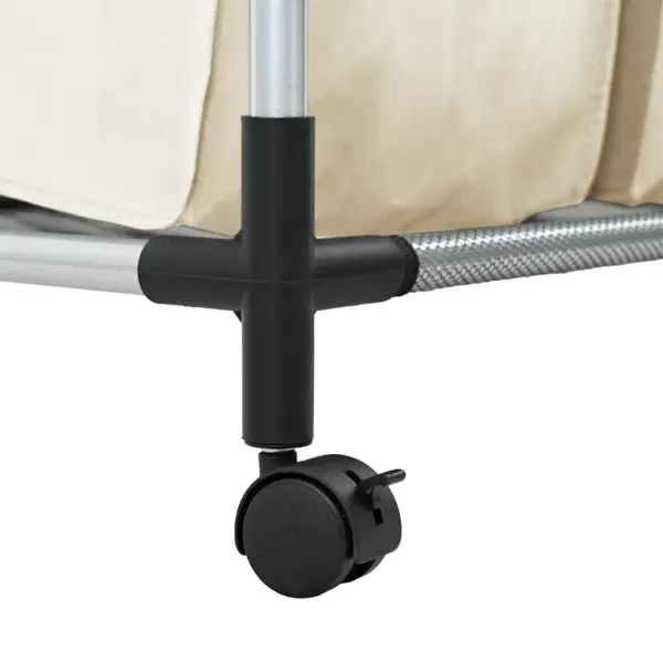 Pesusorteerija 4 kotiga ratastel, kreemjasvalge, terasraam – 9