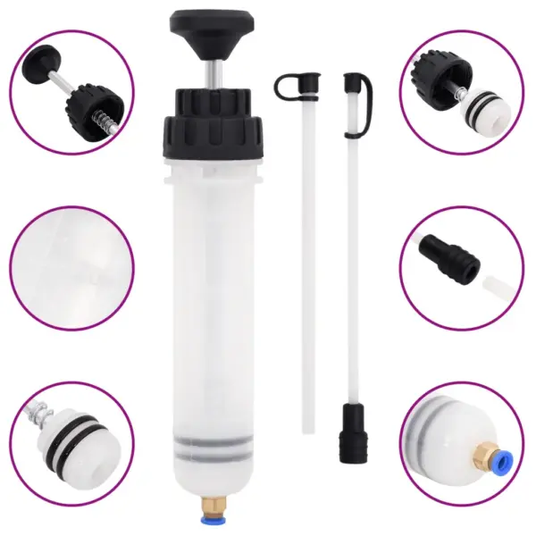 Pidurivedeliku õhutuspump läbipaistva toruga, valge ja must, 0,2 l – 2