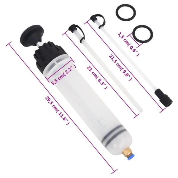 Pidurivedeliku õhutuspump läbipaistva toruga, valge ja must, 0,2 l – 8