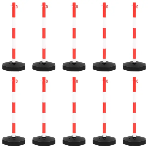 Plastist piirdepostide komplekt täidetavate alustega, 10 posti, 10 m kett, 90 cm – 2