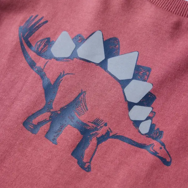 Pika varrukaga lastesärk dinosauruse trükiga, tumepunane, suurus 116 – 4