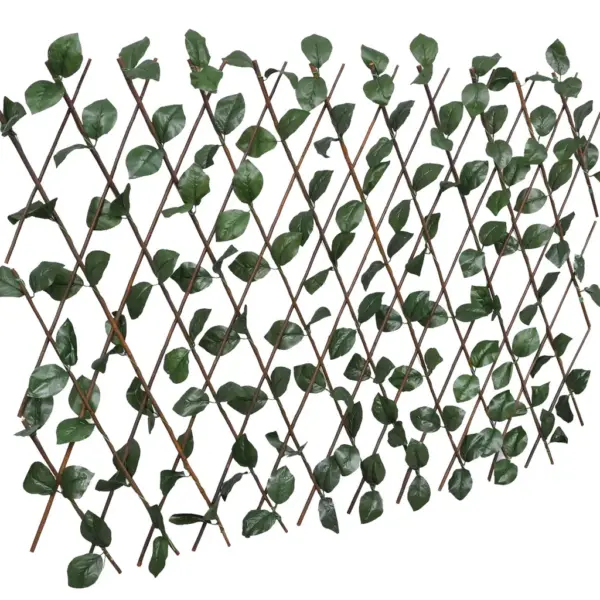 Pikendatav pajust võreaed kunstlehtedega, 5 tk, 180 x 60 cm - 2