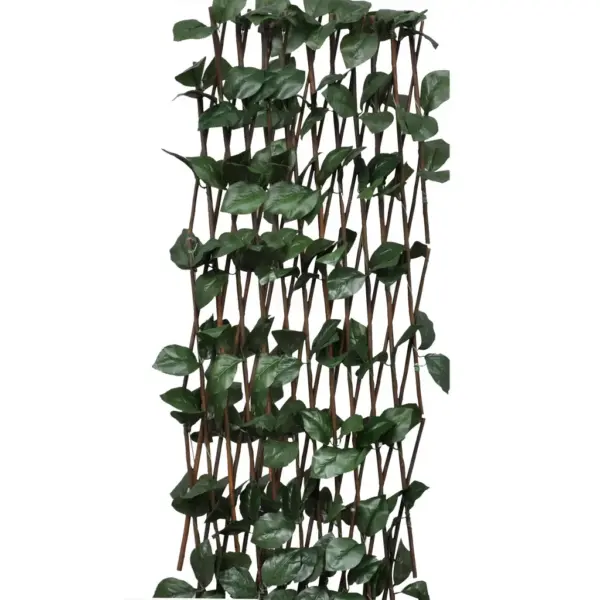 Pikendatav pajust võreaed kunstlehtedega, 5 tk, 180 x 60 cm - 3