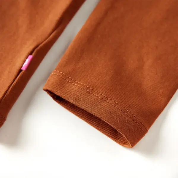 Pikkade varrukatega lastesärk hirvekujundusega, konjakipruun, suurus 128 – 6