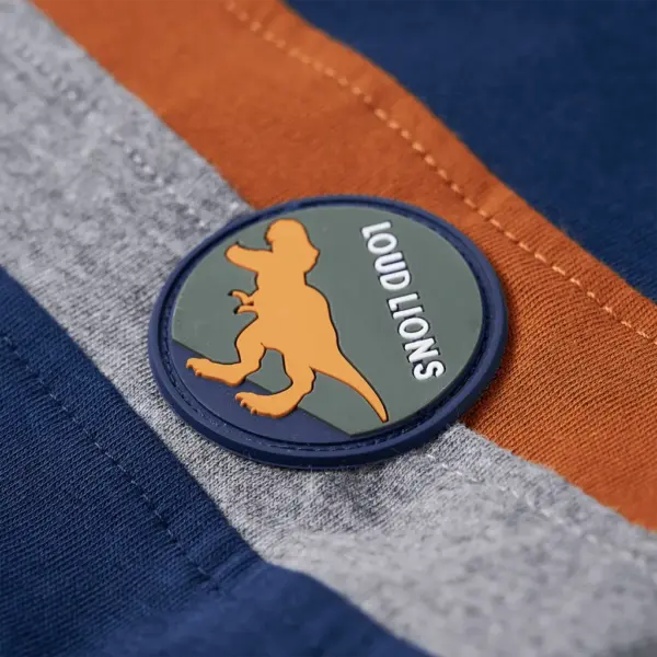 Pikkade varrukatega lastesärk dinosaurusmotiiviga, tumesinine, 100% puuvill, suurus 116 – 4