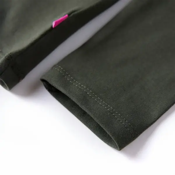 Pikkade varrukatega lastesärk kassiprindiga, khaki, suurus 104 – 6