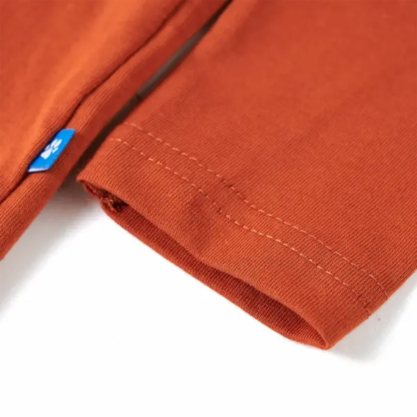 Pikkade varrukatega lastesärk rebasepildiga, hele rooste, 104 – 5