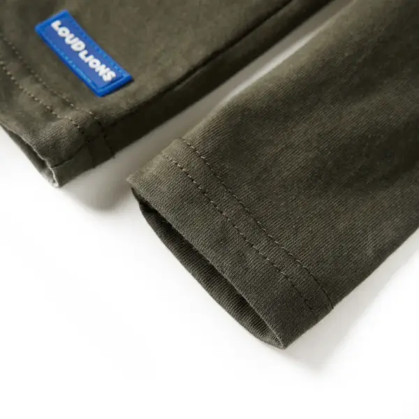 Pikkade varrukatega lastesärk rula trükiga, khaki, 100% puuvill, suurus 116 – 6