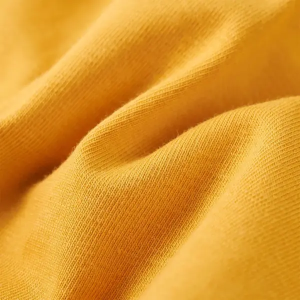 Pikkade varrukatega lastesärk lilletrükiga, volangidega, tume ooker, suurus 104 (3–4 a) – 7