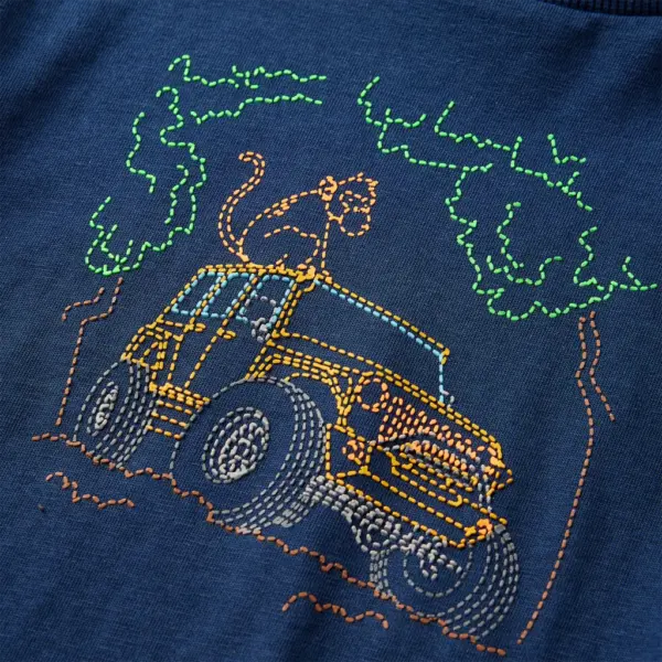 Pikkade varrukatega lastesärk maasturitrükiga, tumesinine, suurus 92 – 4