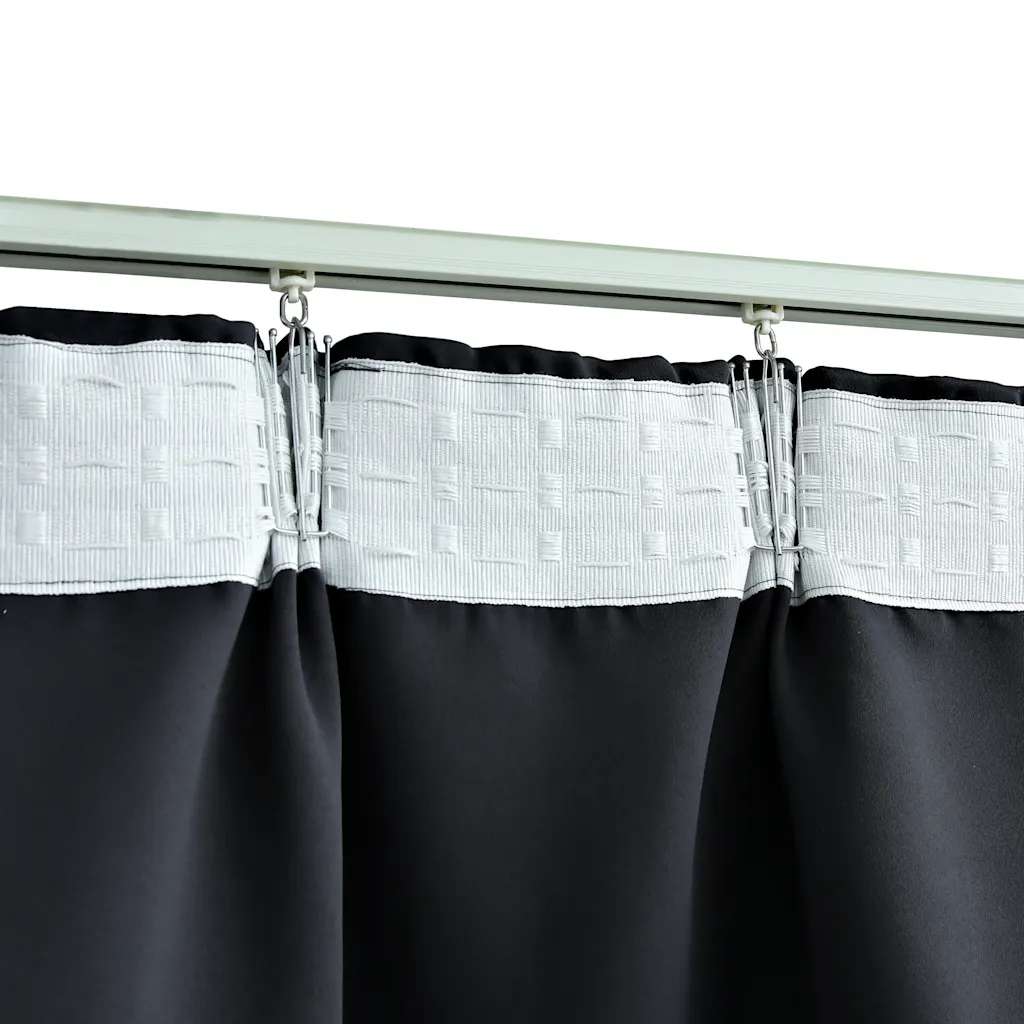 Pimendav kardin metallkonksudega, must, 290 x 245 cm