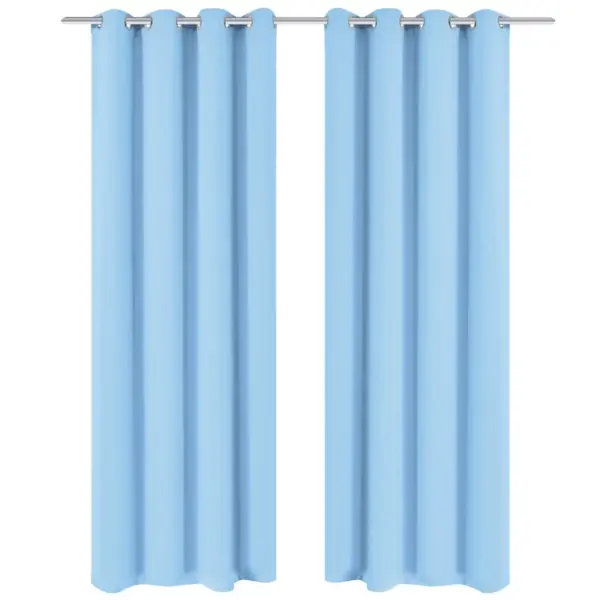 Pimendav kardin metallöösidega, türkiissinine, 270 x 245 cm – 2