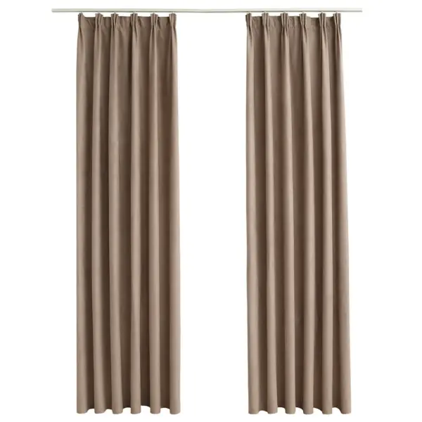 Pimendavad kardinad metallkonksudega, hallikaspruun, 2 tk, 140 x 175 cm – 2