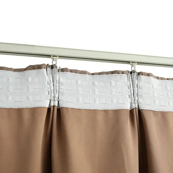 Pimendavad kardinad metallkonksudega, hallikaspruun, 2 tk, 140 x 175 cm – 4