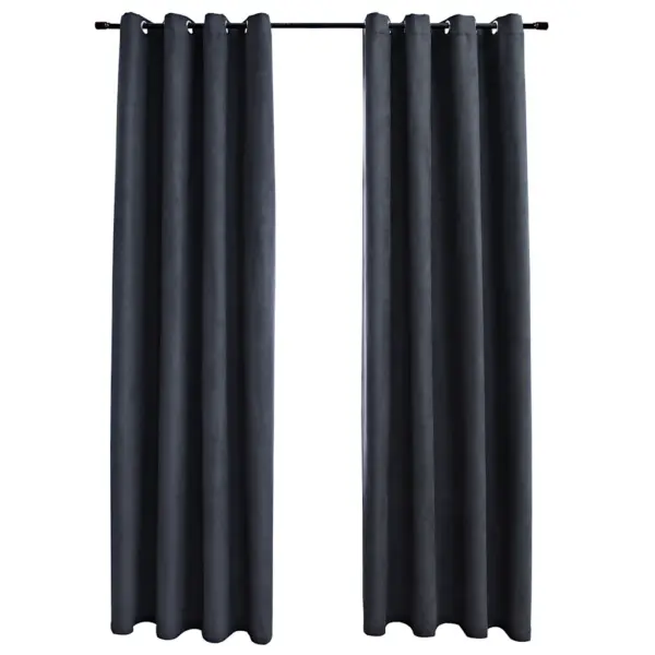 Pimendavad kardinad metallrõngastega, 2 tk, antratsiithall, 140 x 245 cm – 2