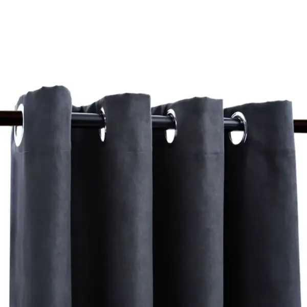 Pimendavad kardinad metallrõngastega, 2 tk, antratsiithall, 140 x 245 cm – 3