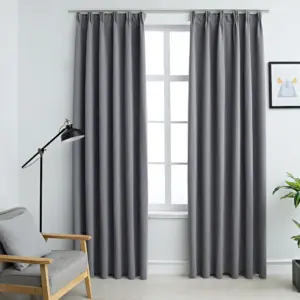 Pimendavad kardinad metallkonksudega, 2 tk, hall, 140 x 245 cm