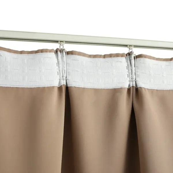 Pimendavad kardinad metallkonksudega, 2 tk, hallikaspruun, 140 x 225 cm - 4