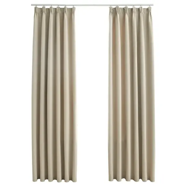 Pimendavad kardinad metallkonksudega, beež, 2 tk, 140 x 245 cm - 2