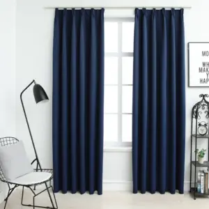 Pimendavad kardinad metallkonksudega, 2 tk, sinine, 140 x 245 cm
