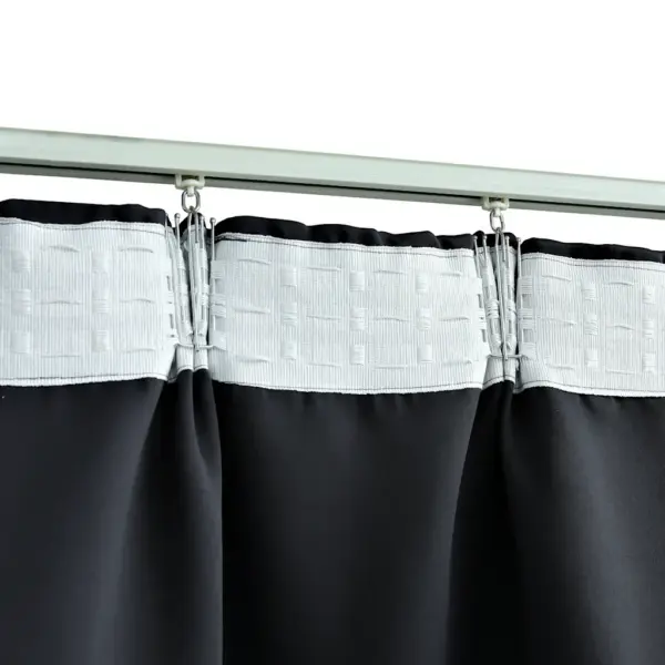 Pimendavad kardinad metallkonksudega, must, 2 tk, 140 x 245 cm - 3
